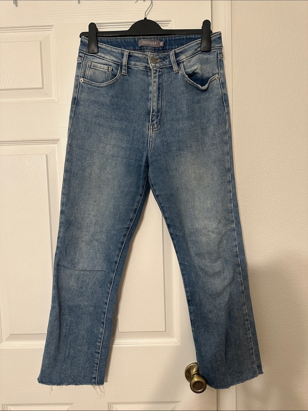 Just USA Women’s Blue High Rise Straight-Leg Jeans